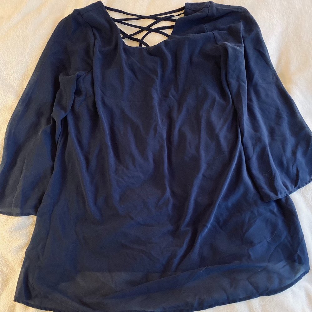 Blue Cross-Back Love Riche Dress